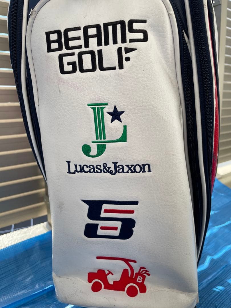 期間限定値下げ！BEAMS GOLF キャディバッグ ホワイト/レッド/ネイビー