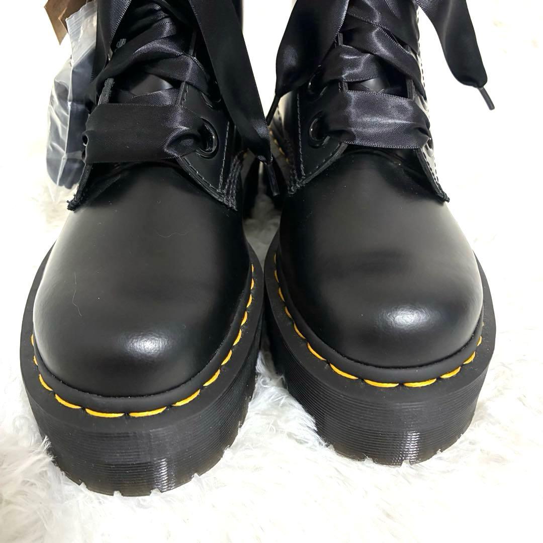 Dr.Martens ドクターマーチン 6ホール リボン ブラック レザー 厚底