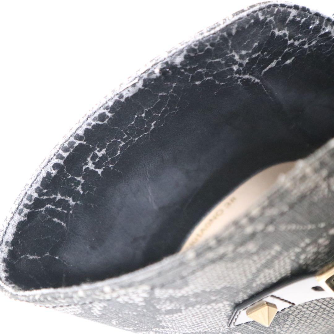 ヴァレンティノ レインブーツ 長靴 レース 刺繍 スタッズ ベルト ロング 38