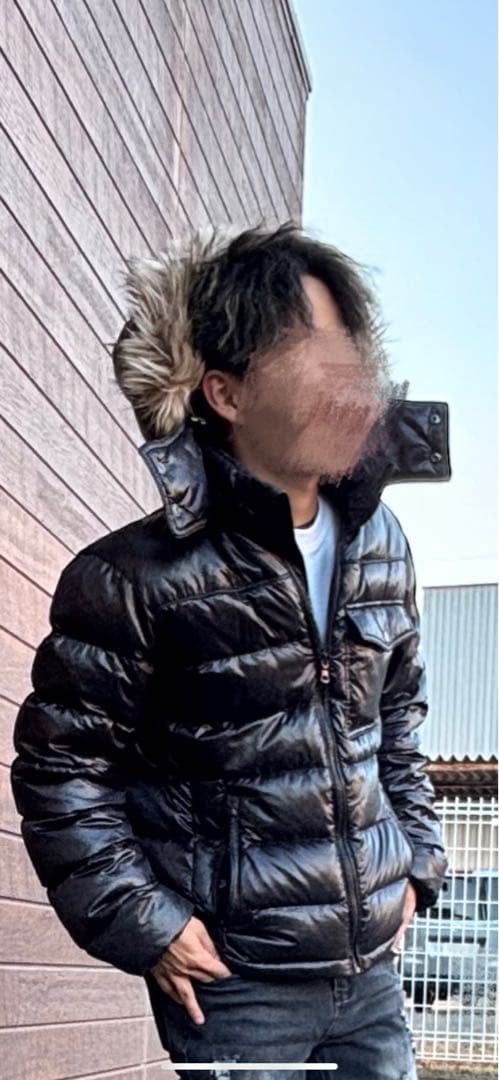 光沢ダウン y2k ファー付き 短丈 着画あり