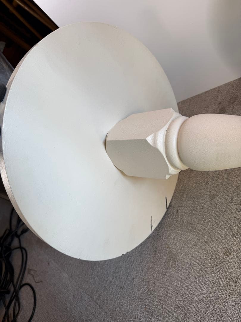 クラシック 木製 ペデスタルテーブル 白 花台 サイドテーブル 42cm