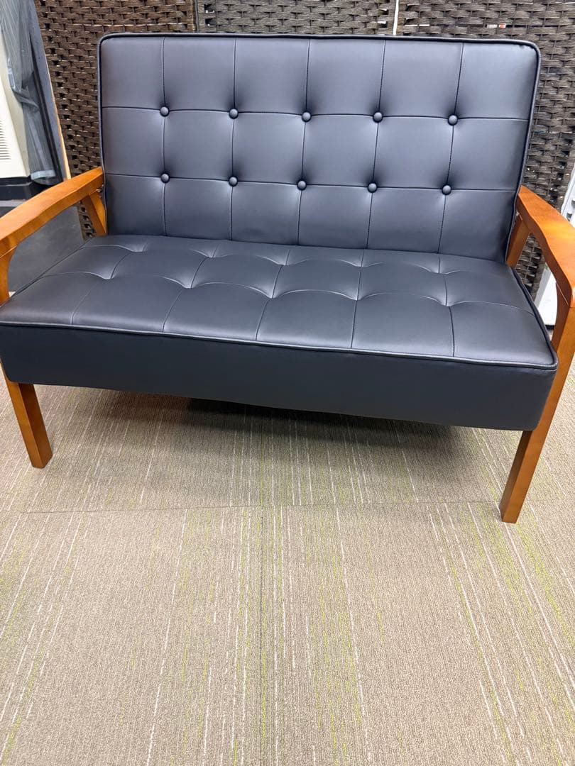 【ほぼ新品】ニトリ　2人掛けソファー（Nシールドルッキ2 BK/MBR）