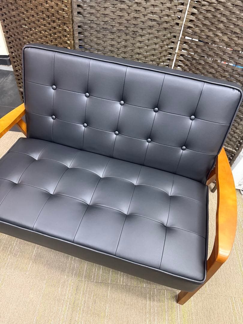 【ほぼ新品】ニトリ　2人掛けソファー（Nシールドルッキ2 BK/MBR）