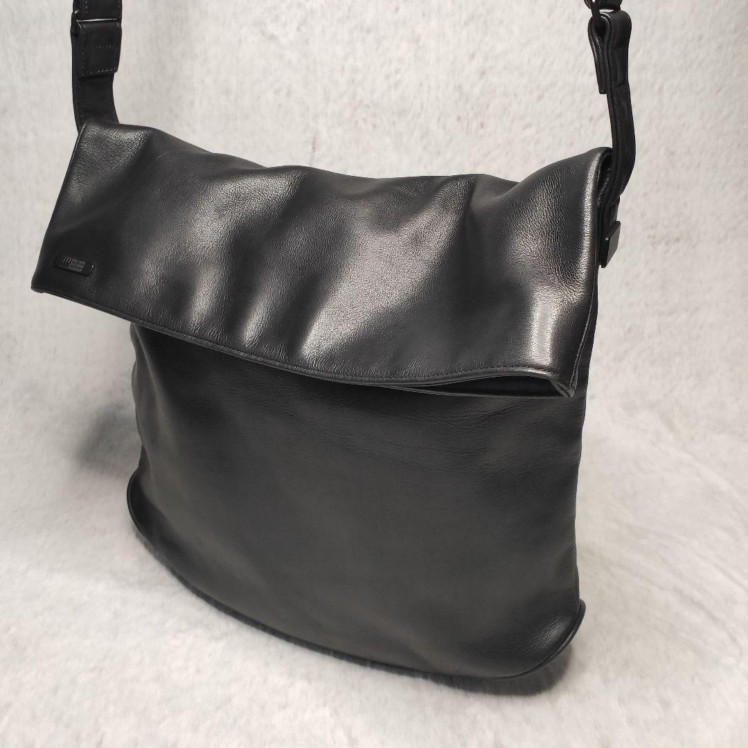 【美品】ミヤケデザインスタジオ ワンショルダー トートバッグ レザー ブラック
