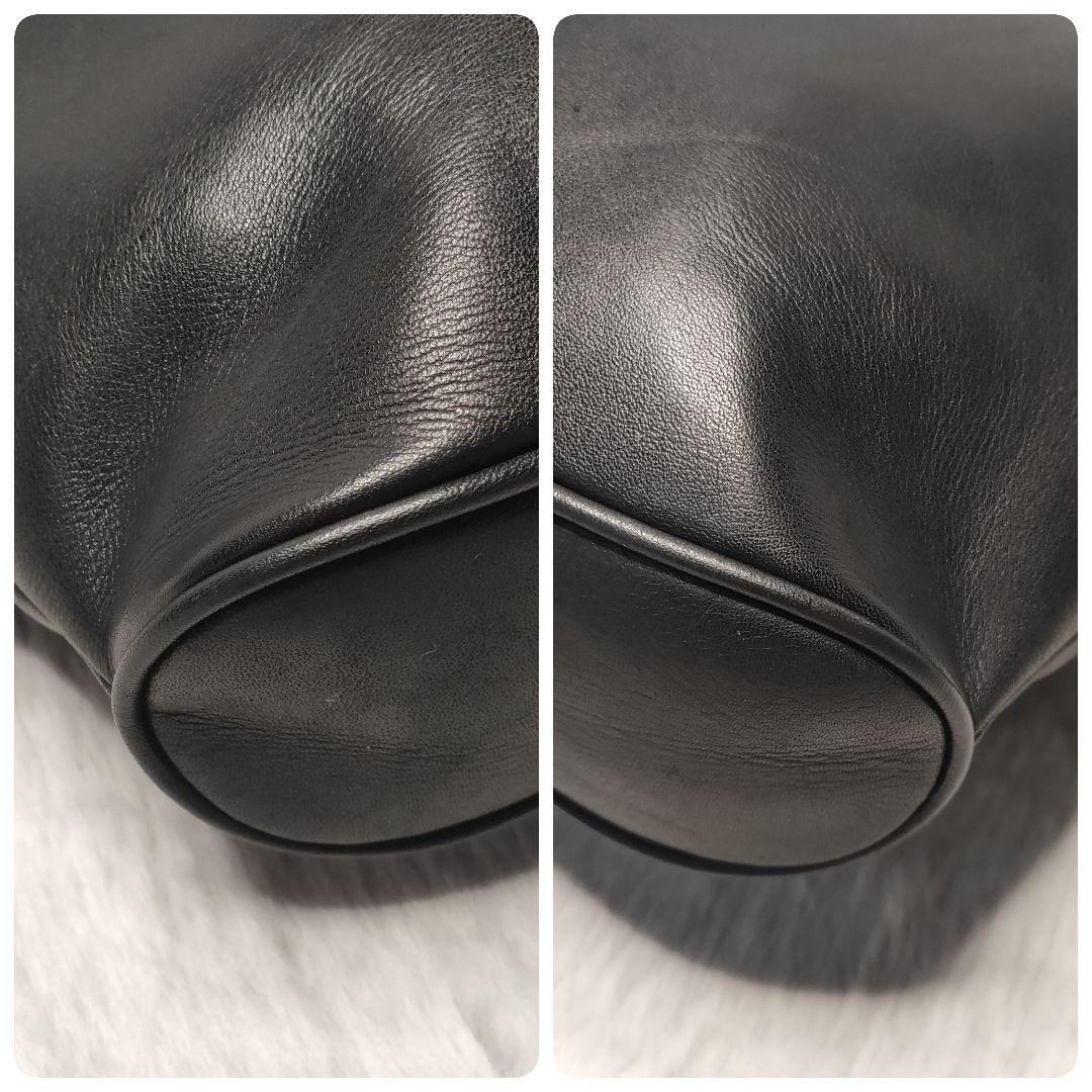 【美品】ミヤケデザインスタジオ ワンショルダー トートバッグ レザー ブラック