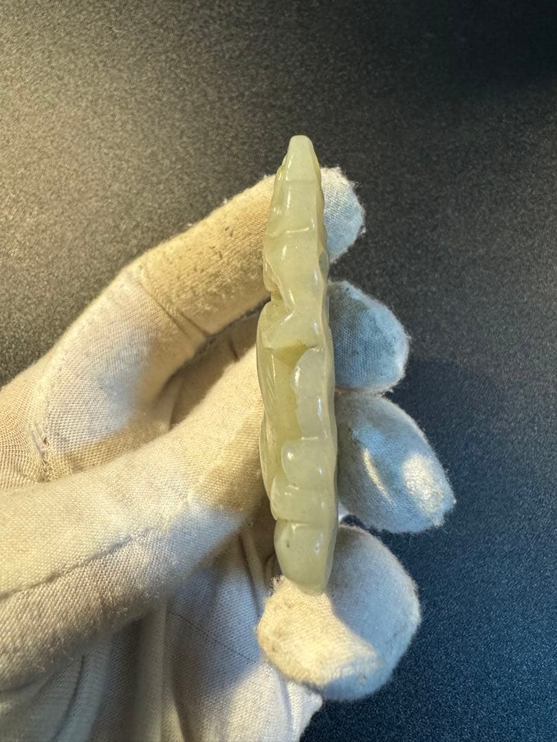 犬　本玉 天然石古砡 和田玉 清時代中国古美術骨董 雕刻 開運風水 極細工