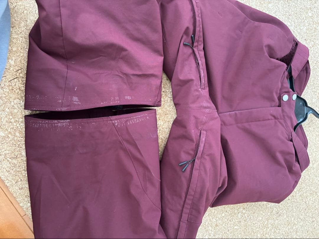 ミズノ バーガンディ スキーウェア上下