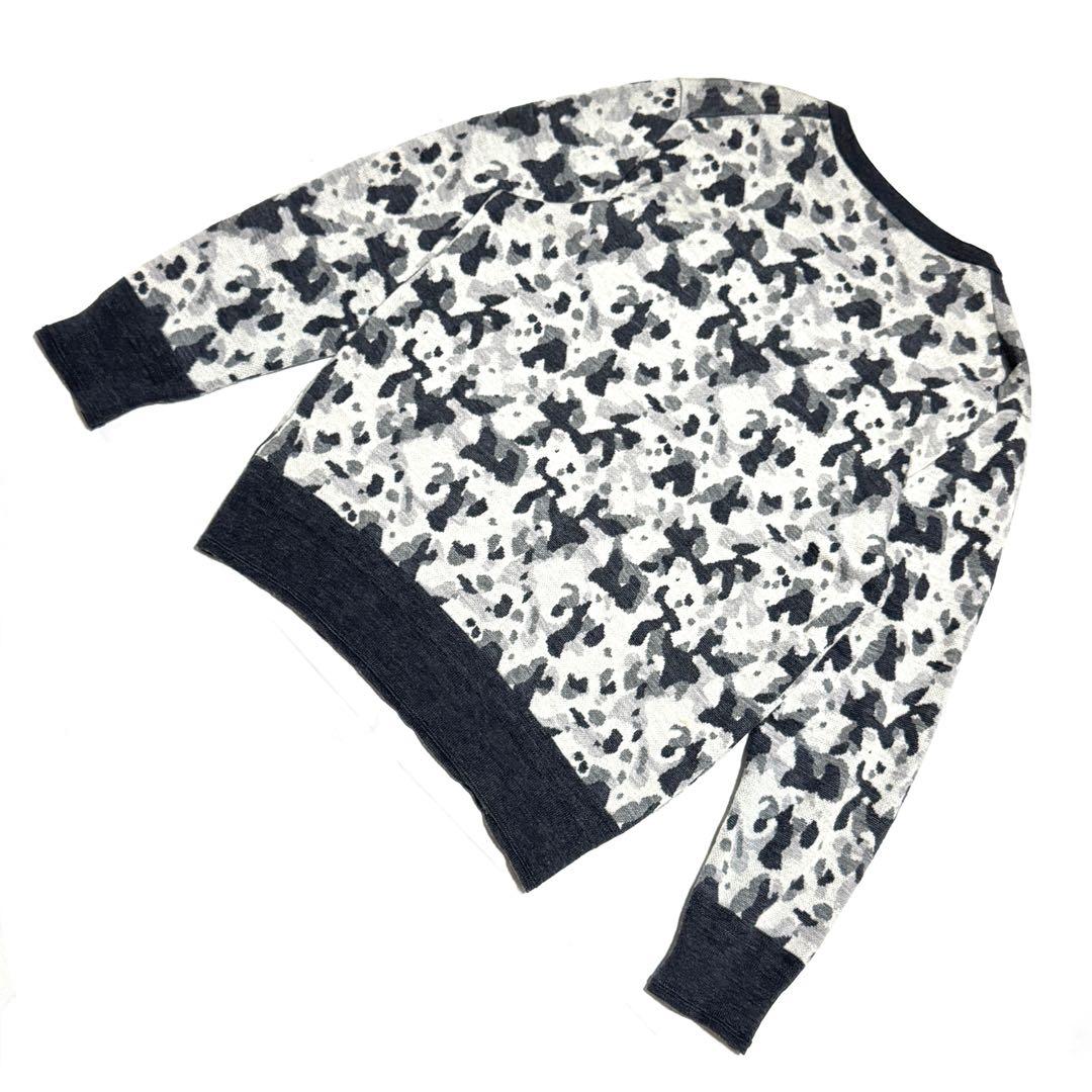 BRIEFING ブリーフィング カモフラ柄 ウール100％ ニット グレー L