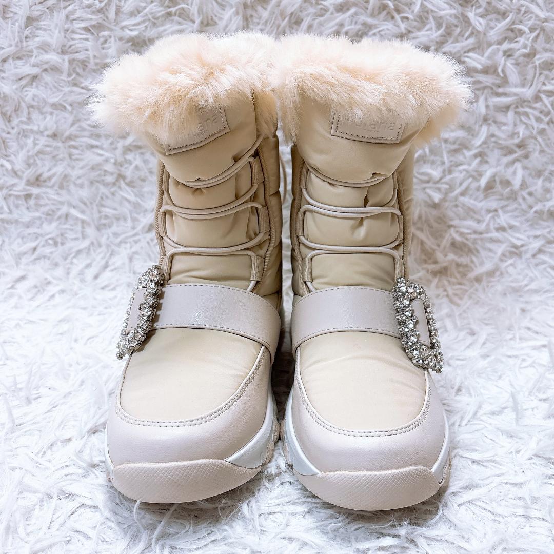 希少色【極美品】+diana クリスタルバックルスノーブーツ 23.5 24AW