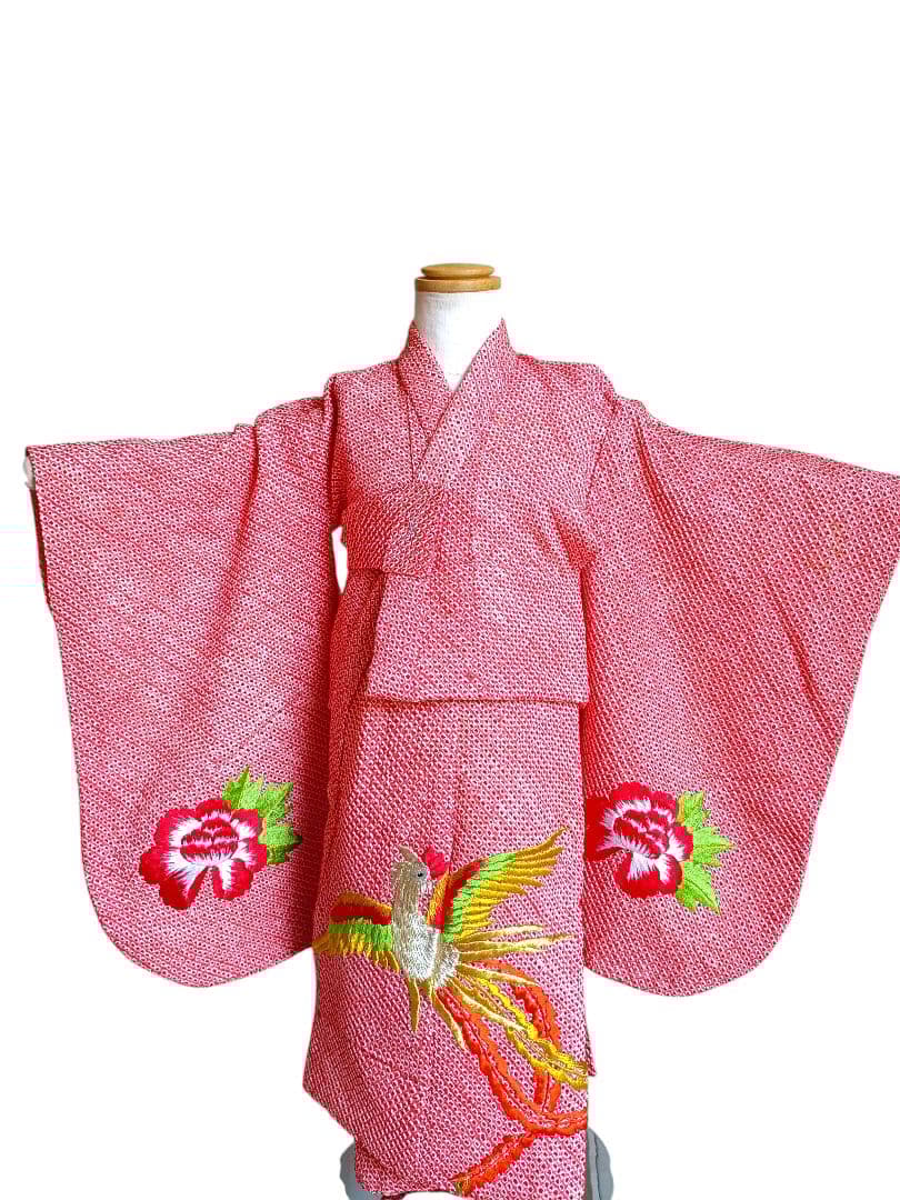 総絞り☆刺繍☆絹☆3歳着物☆七五三