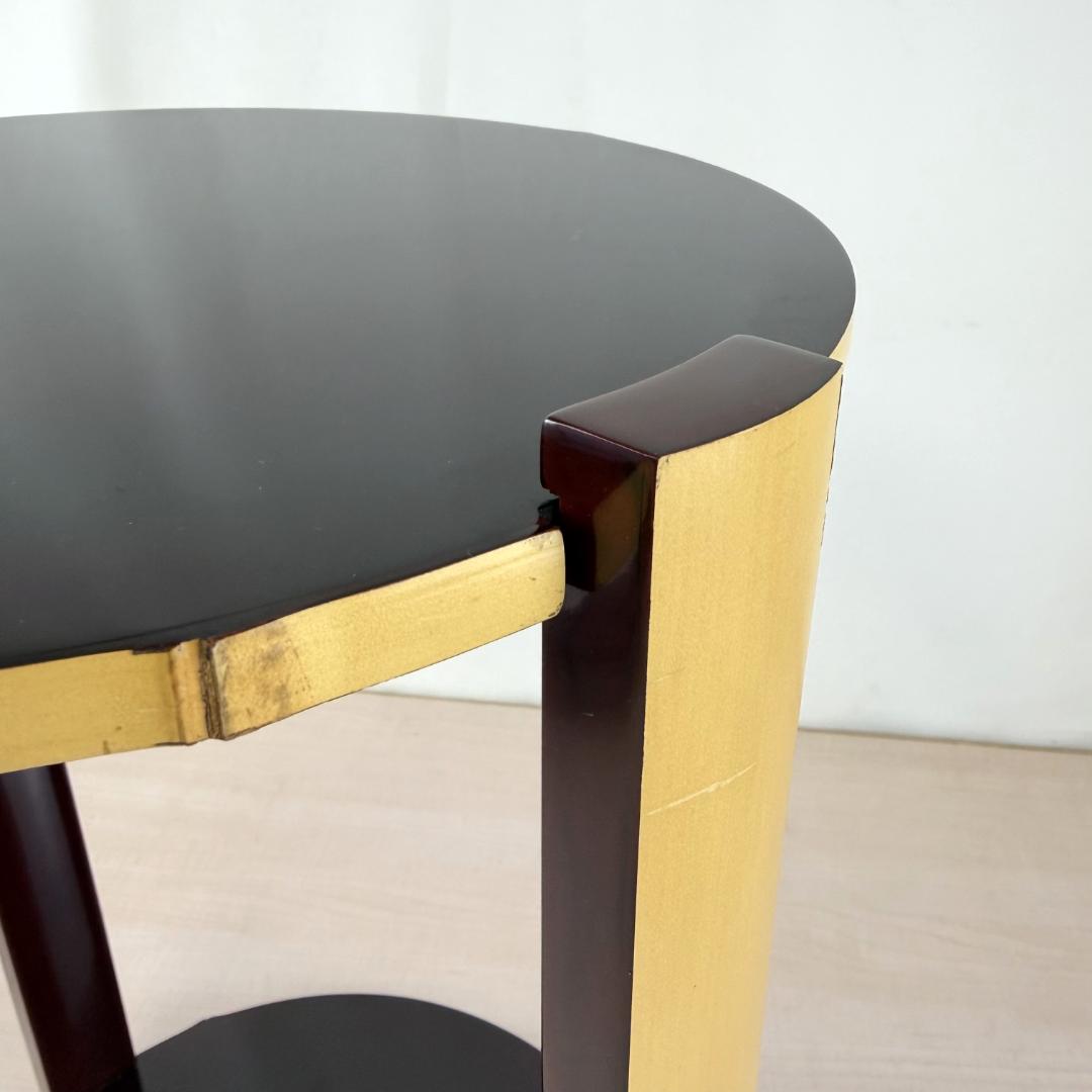 宗悦作 竹貼丸卓 溜塗 而妙奈好