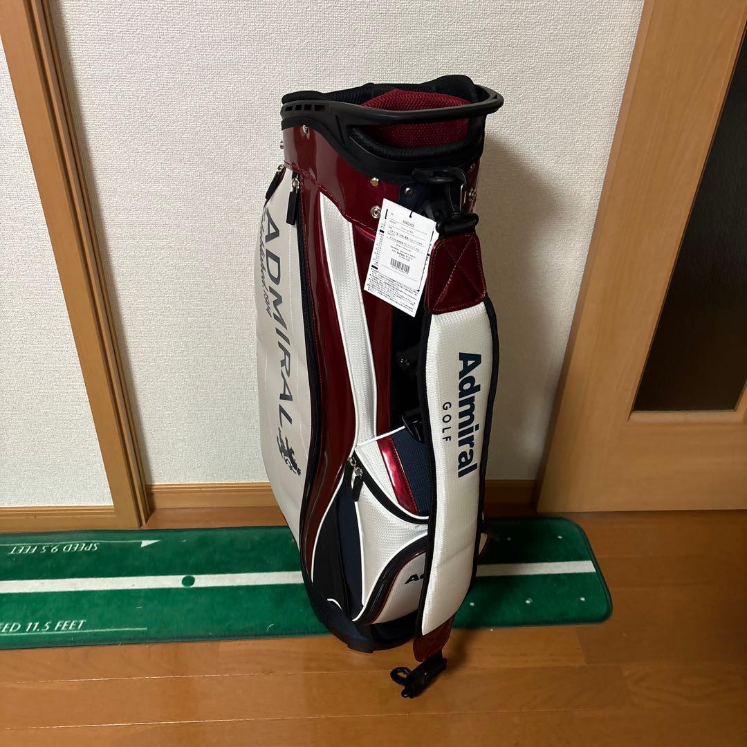 ADMIRAL キャディバッグ ホワイト/レッド/ブラック　トリコロール