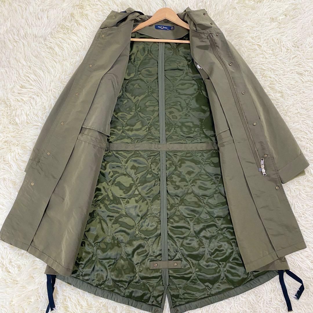 極美品　フレッドペリー　モッズコート　キルティング　切替　カーキ　UK10　L