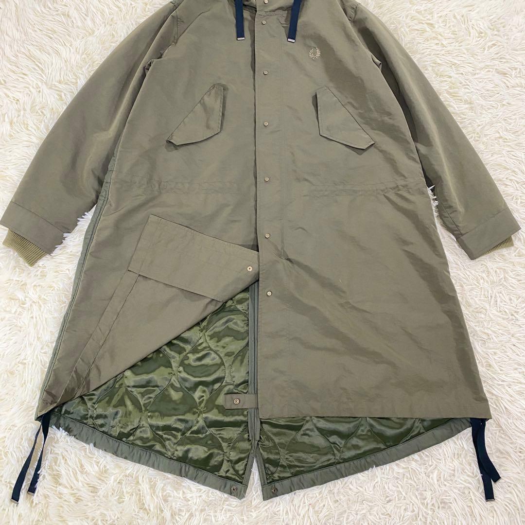 極美品　フレッドペリー　モッズコート　キルティング　切替　カーキ　UK10　L