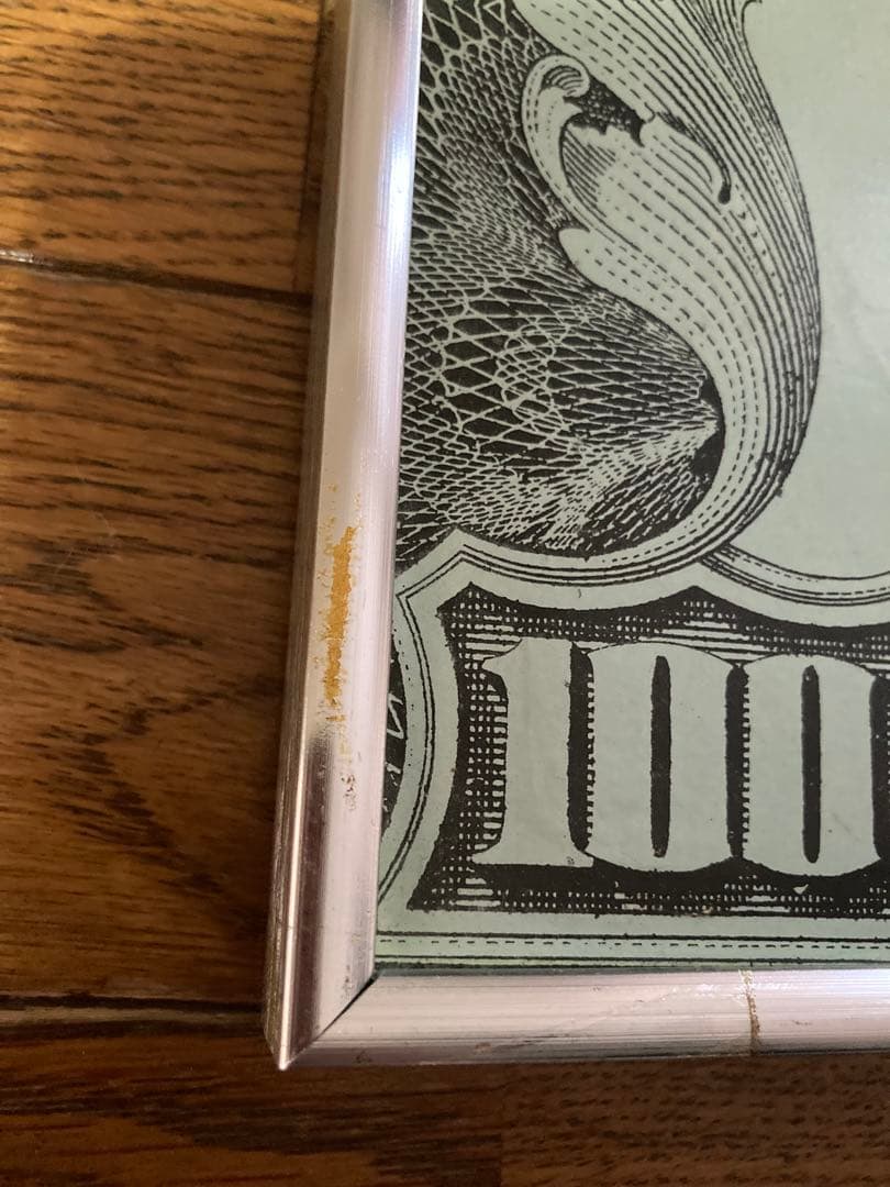 アメリカ100ドル紙幣デザイン アナログ時計　レア壁時計　年代物掛け時計