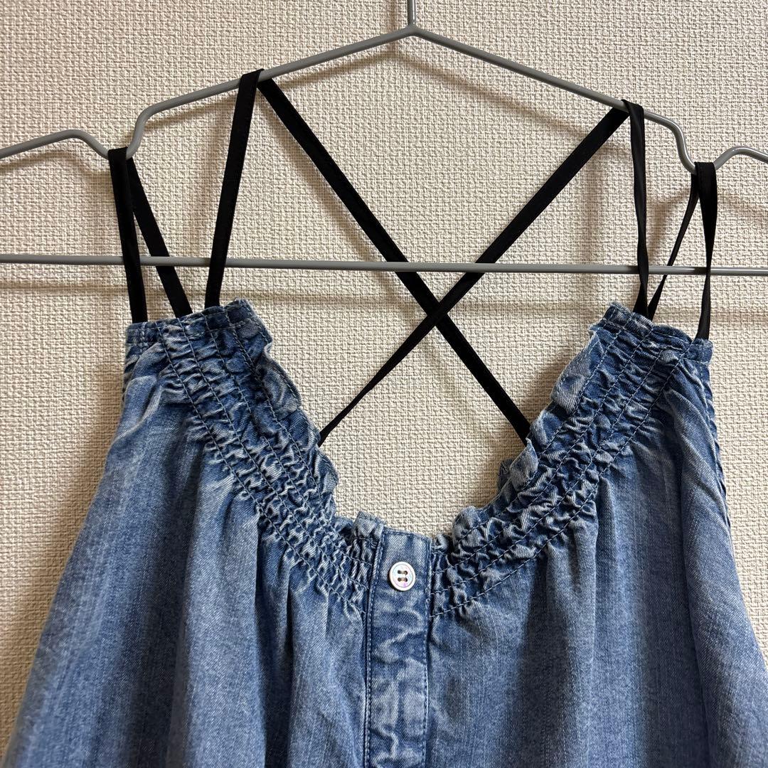 ま*り様 新品タグ付 2025新作 シニカル テンセル デニム トップス キャミ