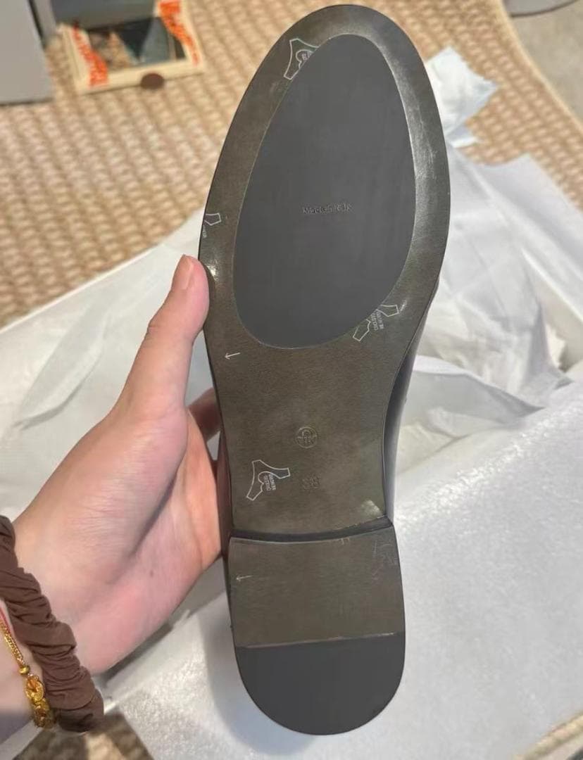 the row 黒 レザー ローファー スリッポン38