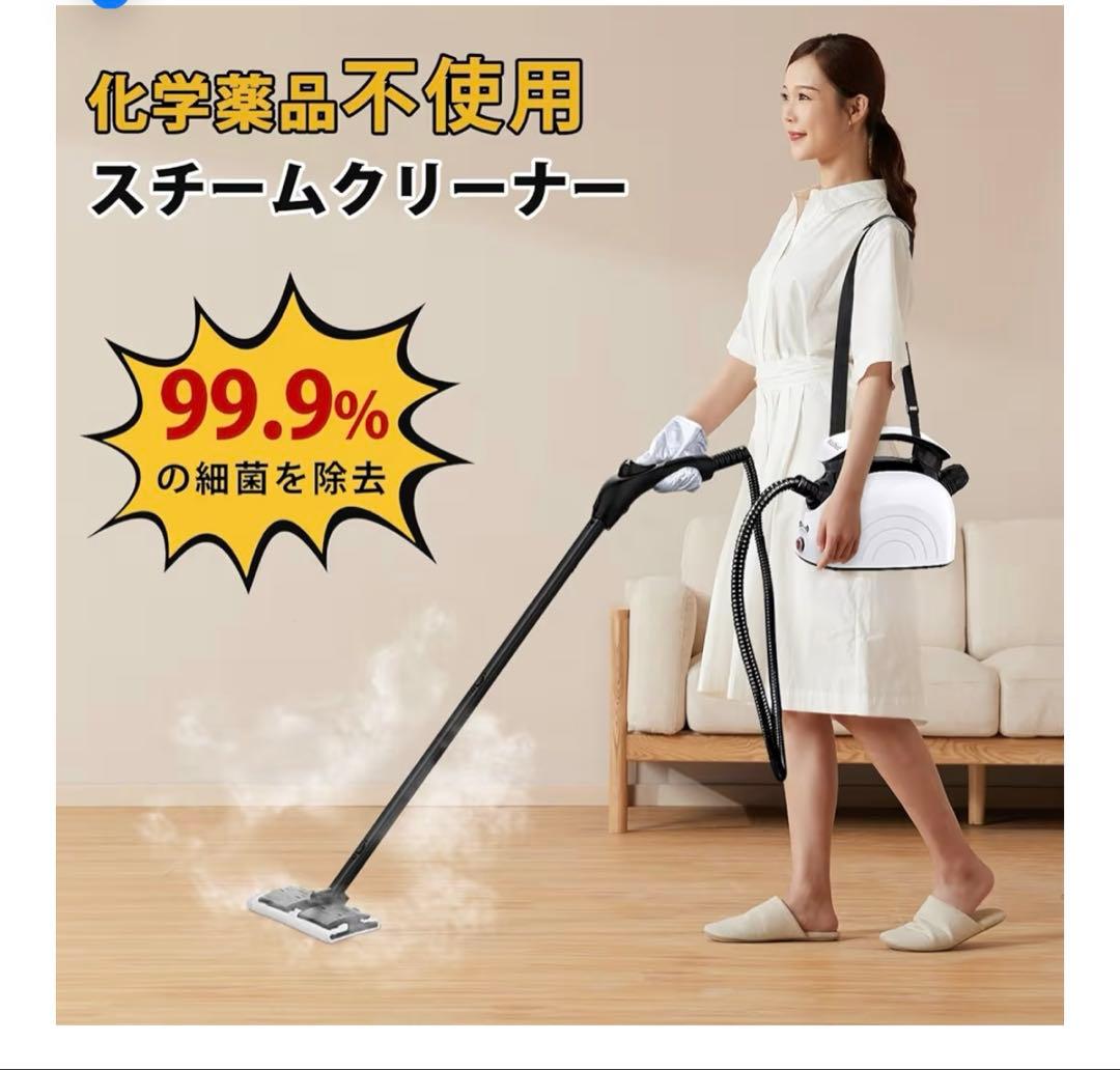スチームクリーナー、21個の付属品付き、248°Fの高温スチーム、