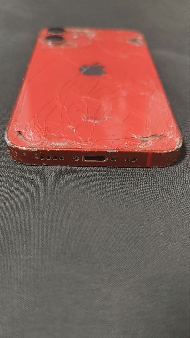 Apple iPhone 12mini 128GB赤 本体 画面ひび割れ