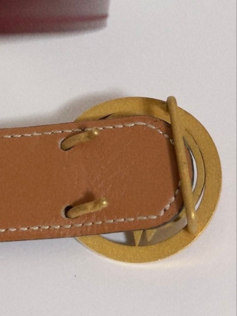 エルメス　HERMES ベルト　ホースバックル　レッド　キャメル