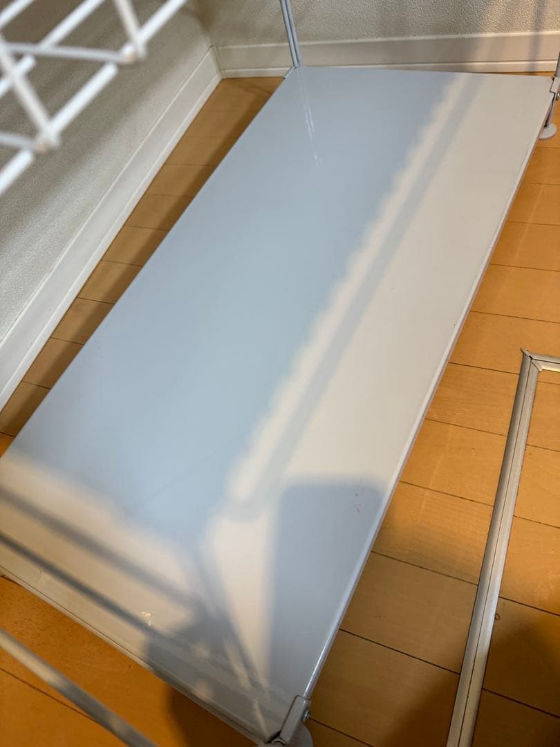 無印良品 スチールユニットシェルフ ワイド 中 ライトグレー ワイヤーバスケット