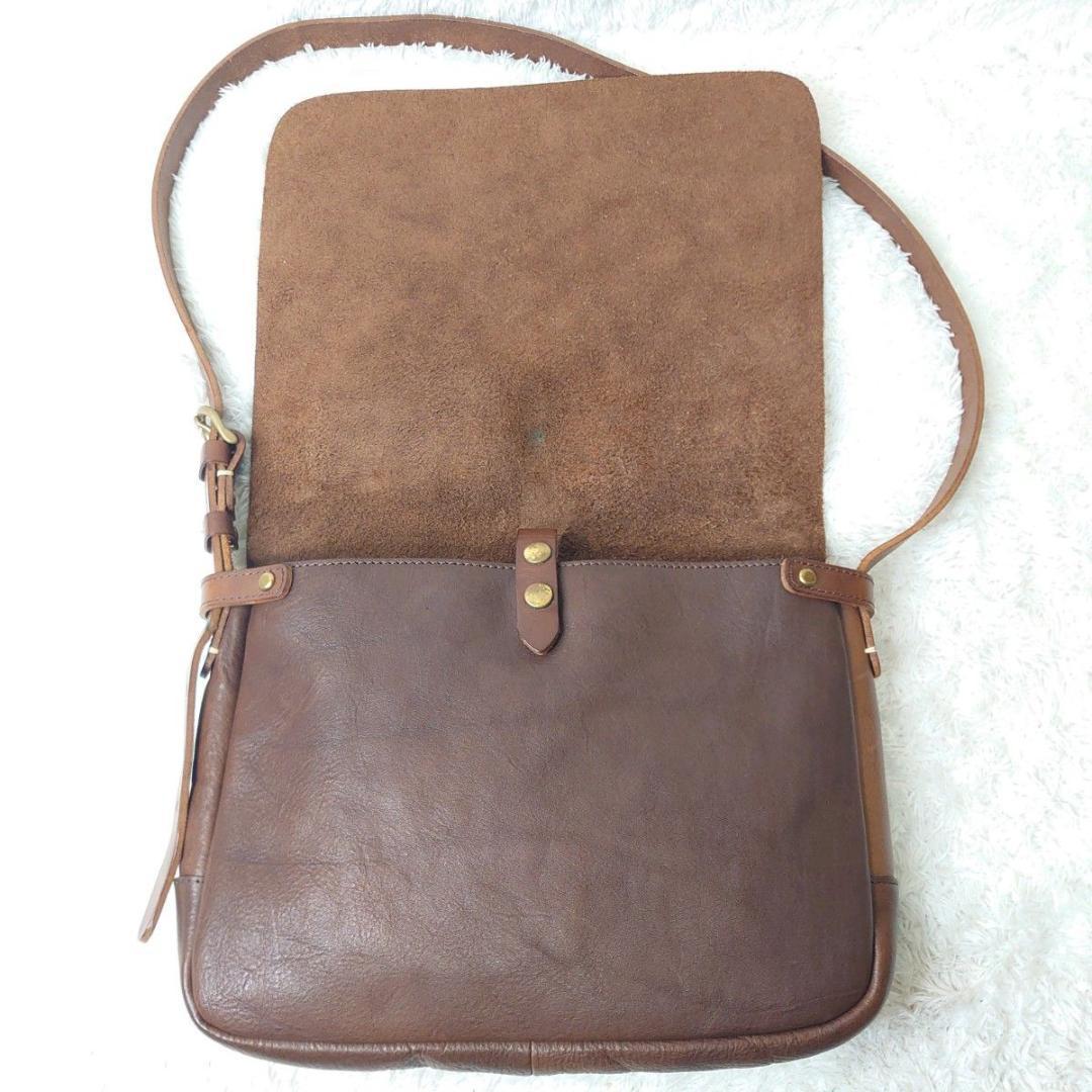【希少】SLOW × BEAMS別注 メッセンジャーバッグ 本革 ブラウン