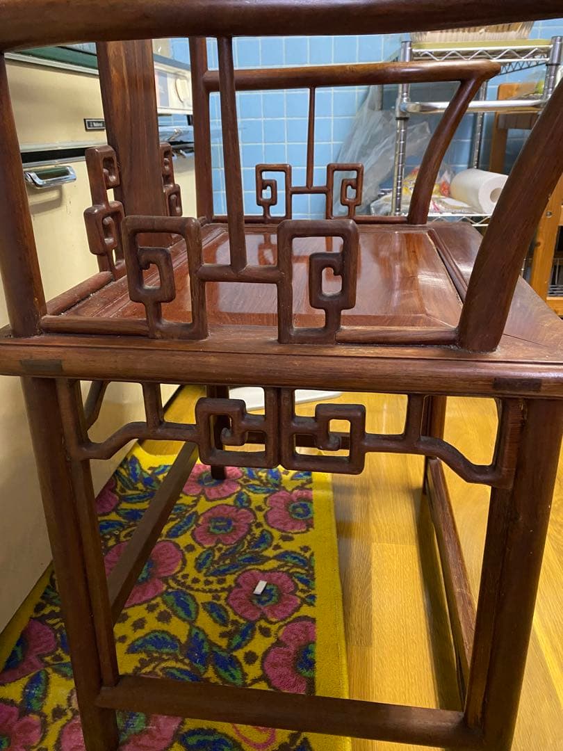 唐木家具 ダイニングチェア アームチェア 高級 花梨材 無垢 中国美術 アジアン