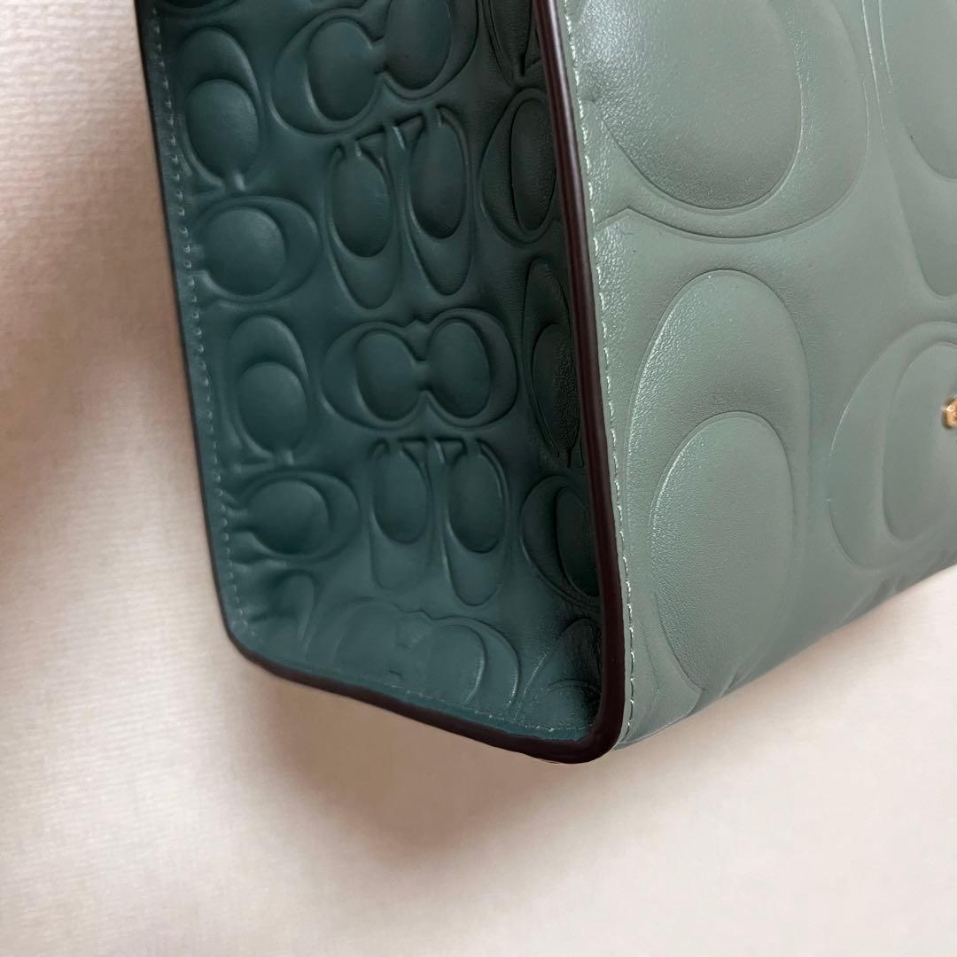 COACH グリーン ハンドバッグと財布セット