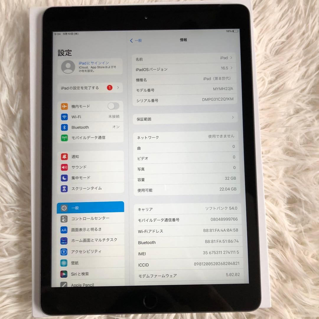 【即購入OK】iPad 第8世代 セルラーモデル【極美品】 #76 【付属品】