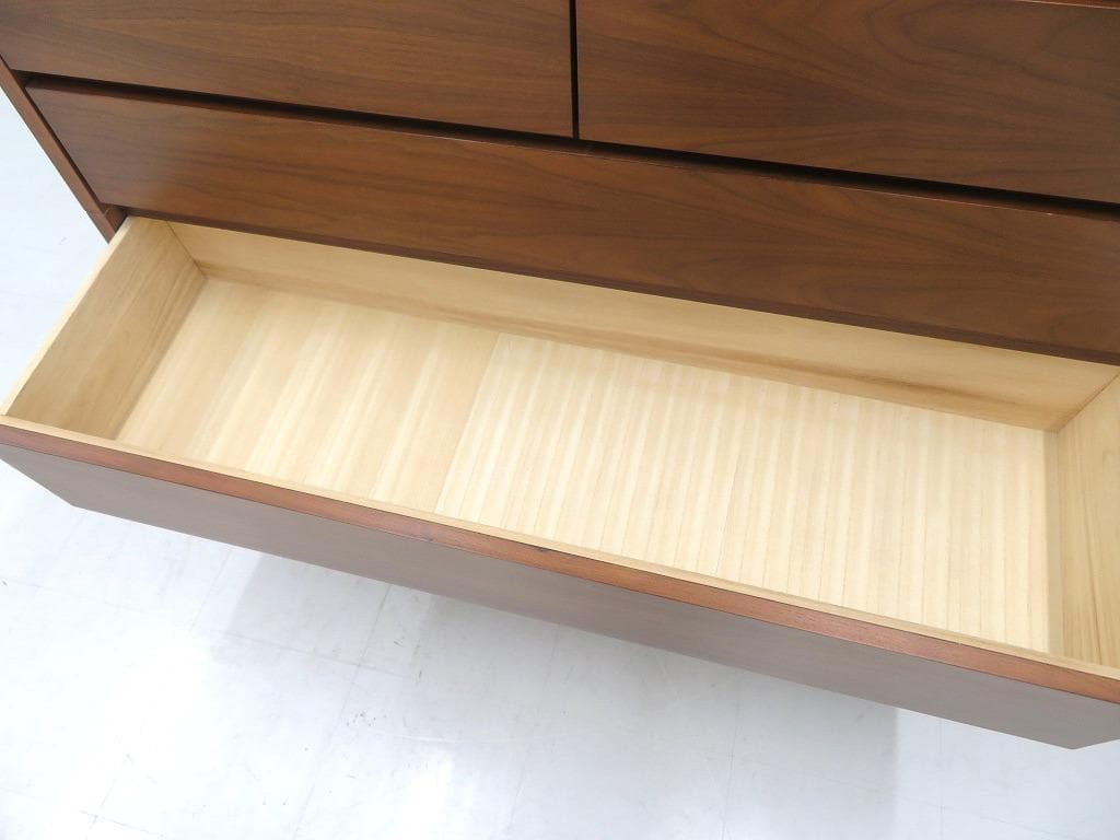 展示品　IDC大塚家具　ウォールナット　6段　チェスト　整理箪笥　タンス