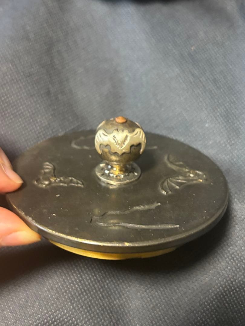 龍　茶道具 鉄瓶　亀文堂鉄壺　梅と竹の彫刻