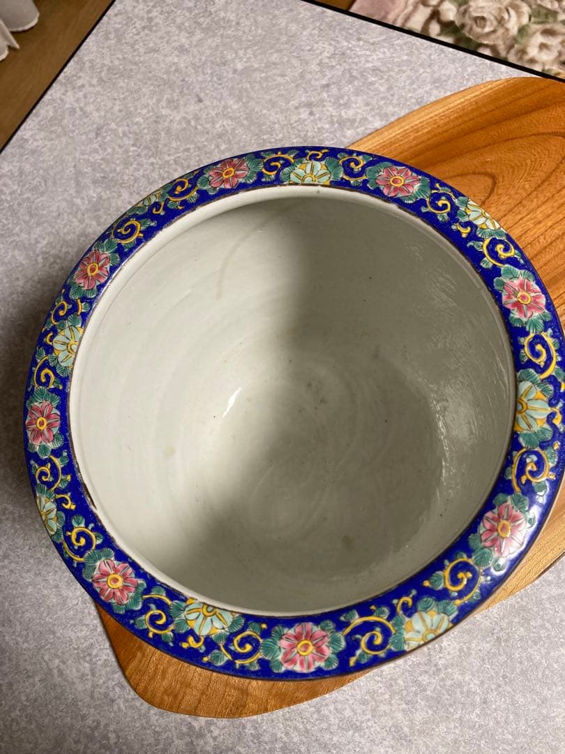 火鉢　赤絵火鉢　手火鉢　有田焼　伊万里焼　メダカ鉢　鉢カバー　竹雀　野菊 花鳥画