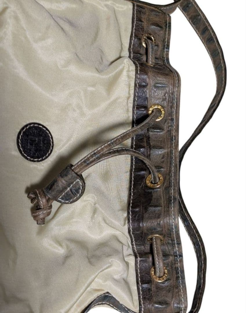 フェンディ FENDI 巾着 バケットバッグ クロコ型押し ヴィンテージ 正規品