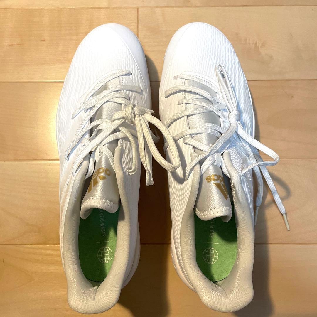 adidas ホワイト 金属スパイクシューズ 28cm