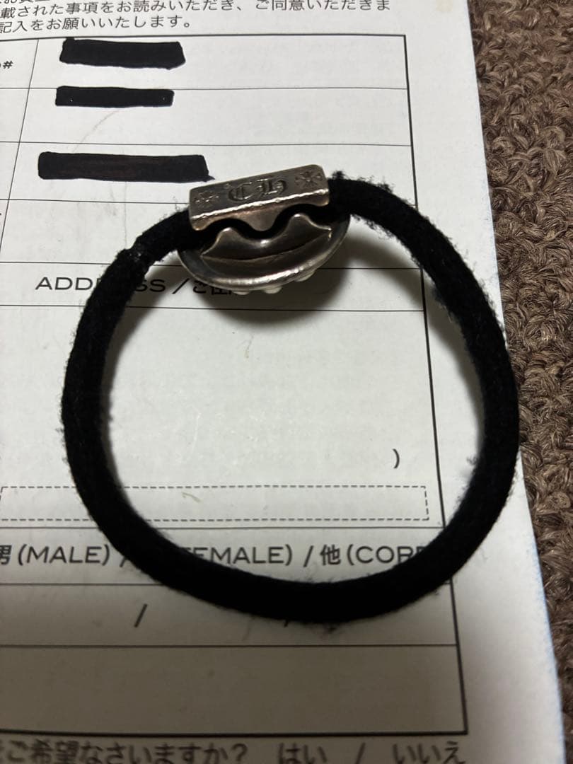 クロムハーツ　hairband crossbal ヘアゴム　コンチョ