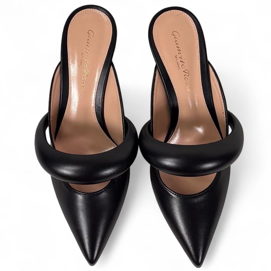 ほぼ新品 ジャンヴィットロッシ 35 22 レザー ミュール ブラック 黒