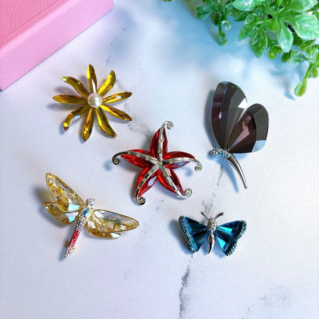 美品❣　スワロフスキー　ブローチ　5点セット