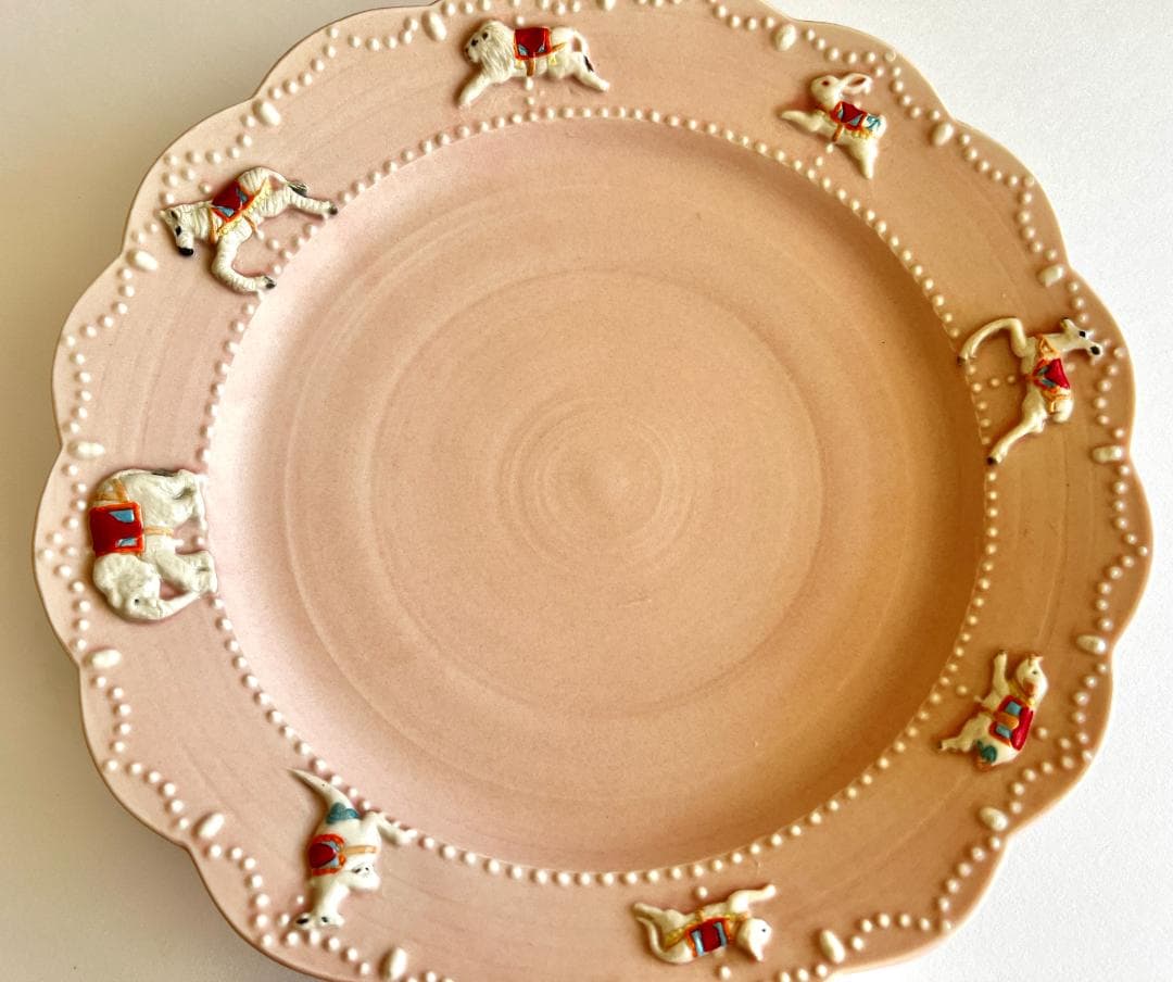 【未使用】佐々木忍 メリーゴーランドプレート お皿【ピンク】