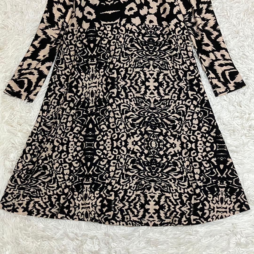 白タグ マックスマーラ カシュクール総柄ワンピース ４２ ウール