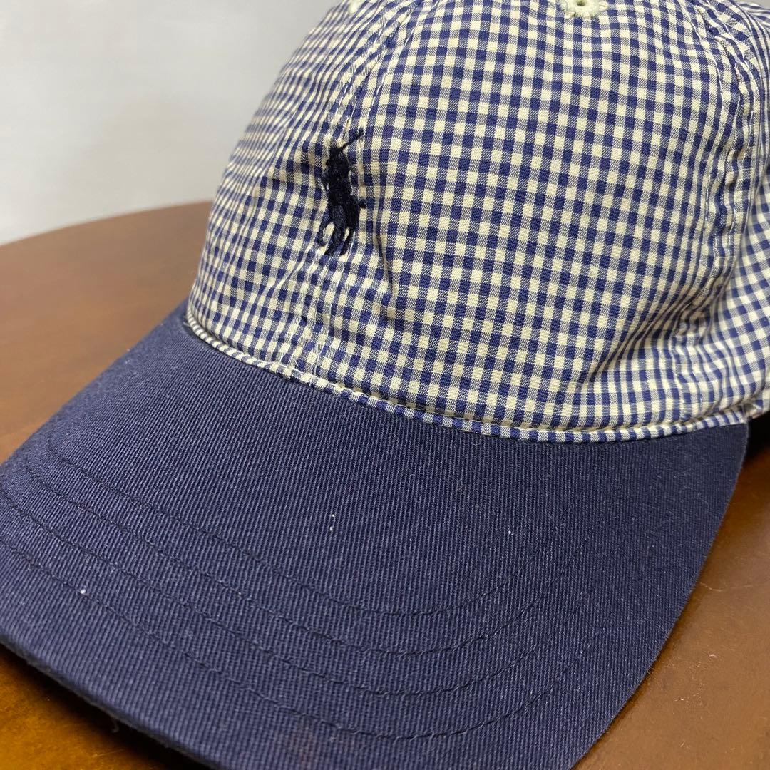 g*p様 90s ポロ ラルフローレン ギンガムチェック キャップ 刺繍ロゴ