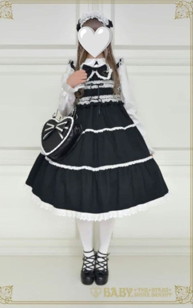 BABY シャーリングベビードールジャンパースカート 黒
