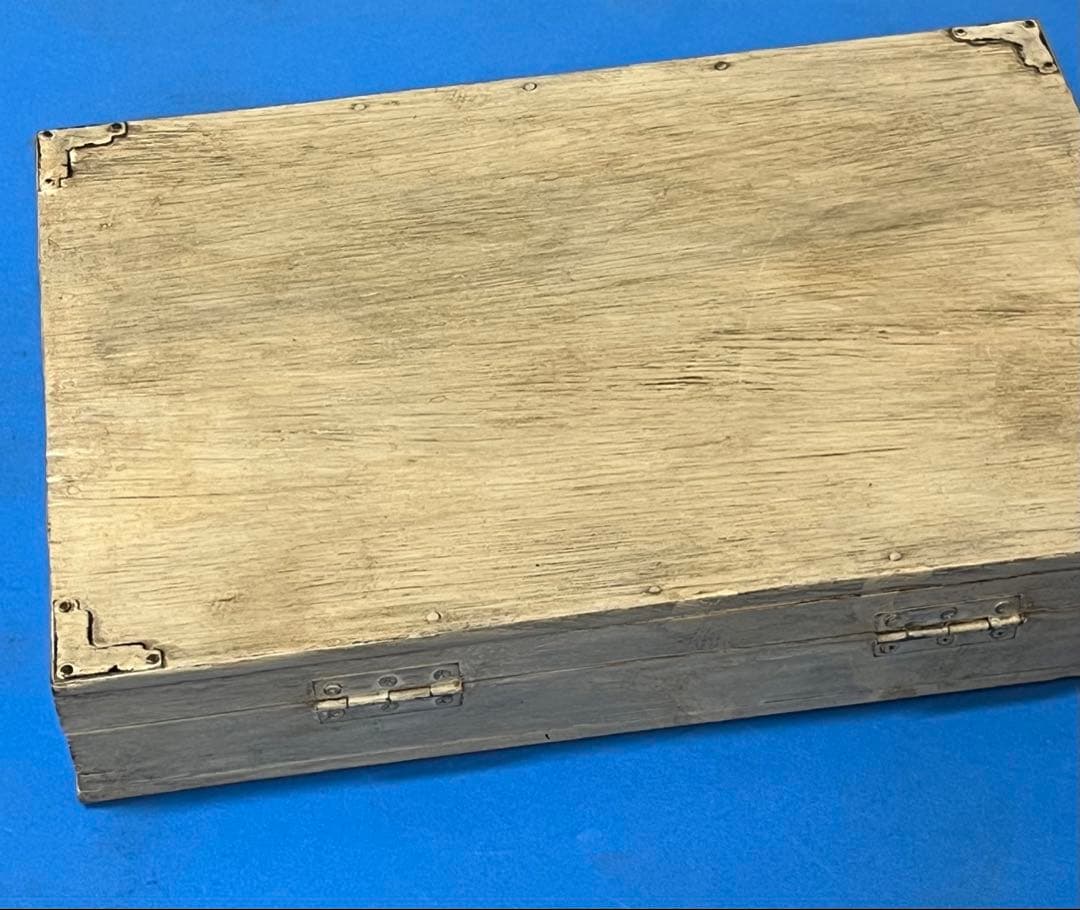 木製ツールボックス　アンティーク調　アーリーアメリカンカラー　小物入れ