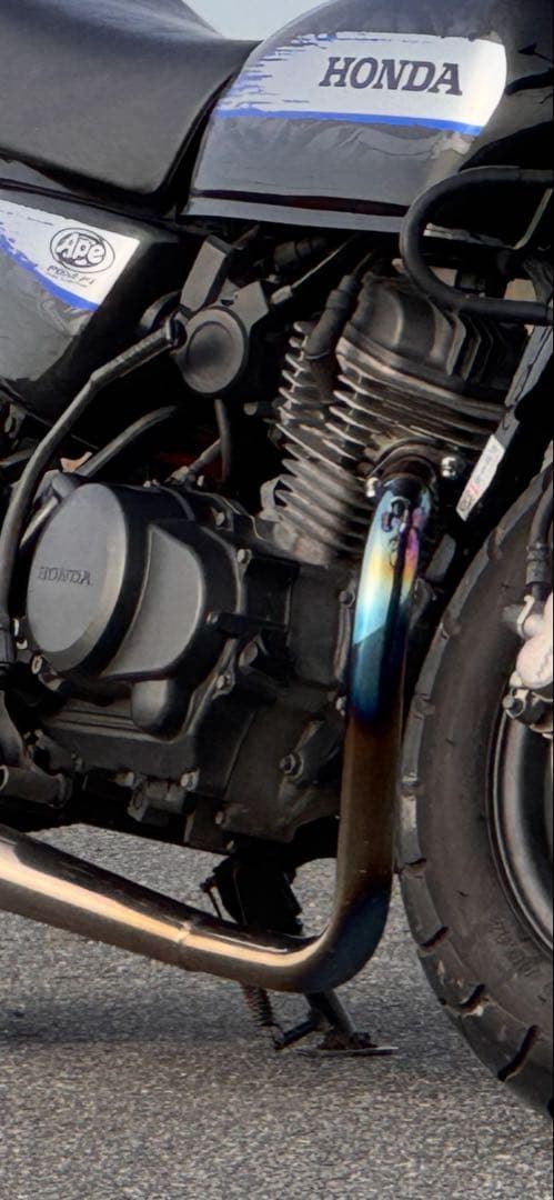 OVER フルチタンマフラー ブルーグラデーション