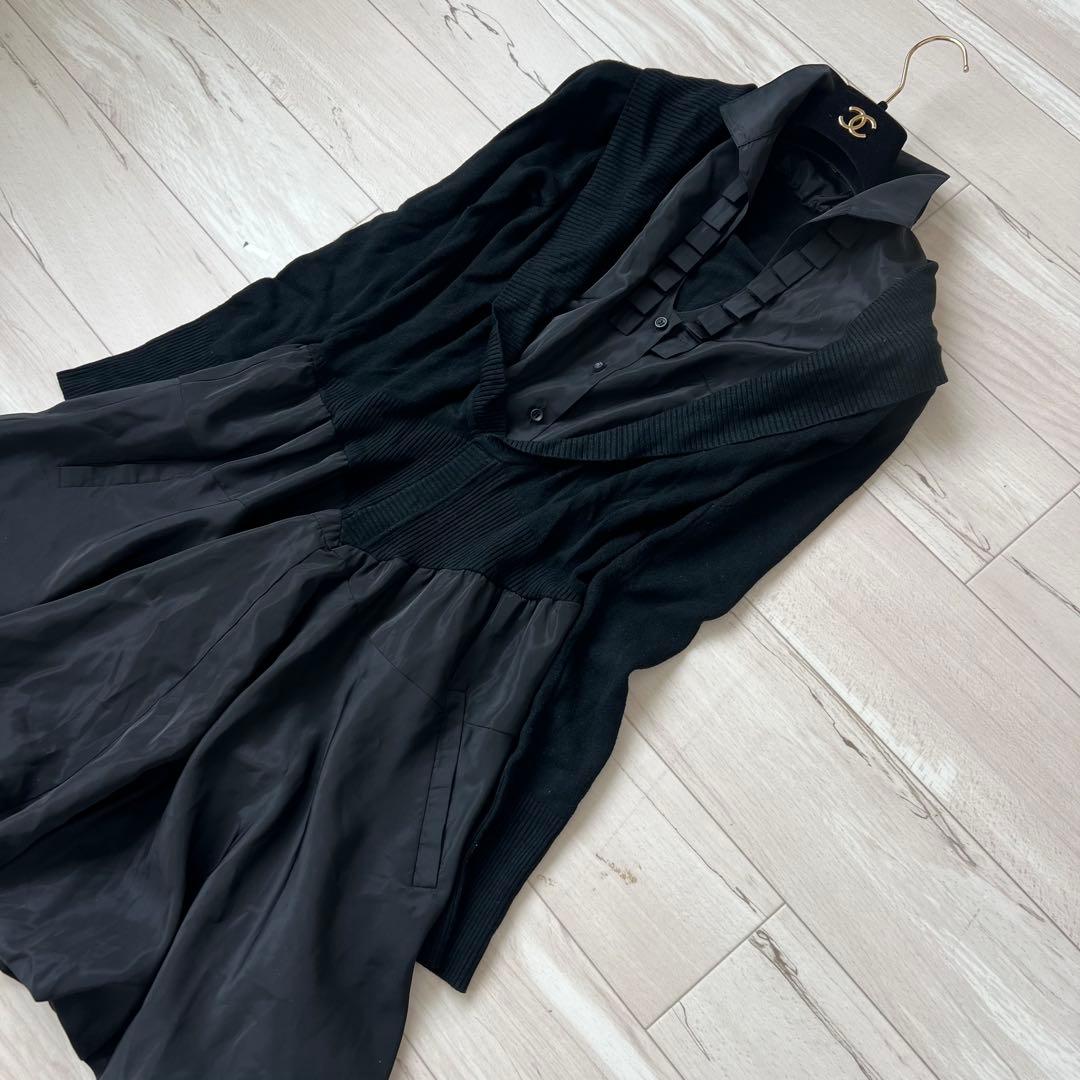 【美品】エイココンドウ　イーセンセーション　切り替え　バルーンワンピース　44