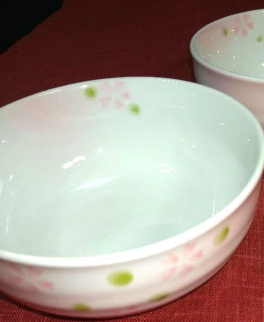 ♣オリジナルＷ・２種類♠一峰桜中皿♠嵐窯・渦巻青刷毛四角白ウェーブ平皿♦４セット