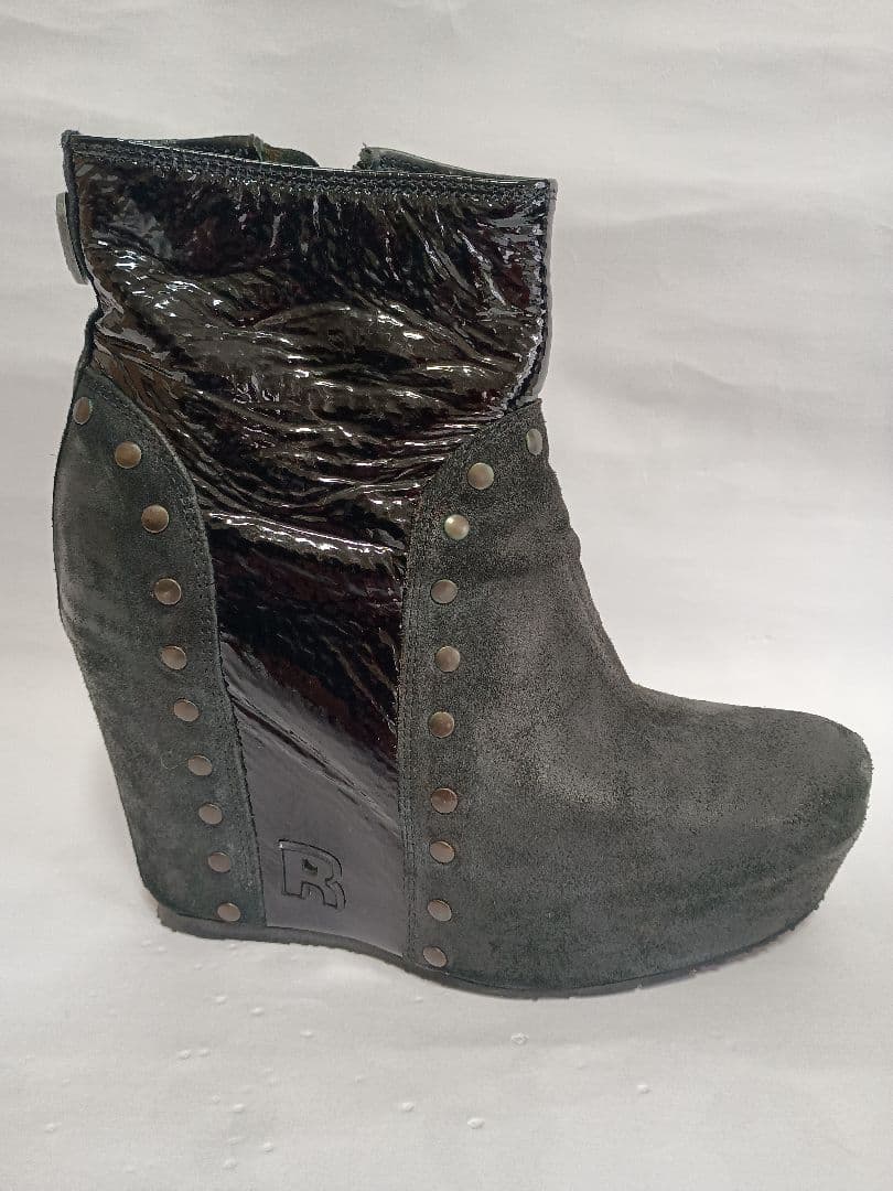 RUCO LINE サイドゴアブーツ グレー 高ヒール