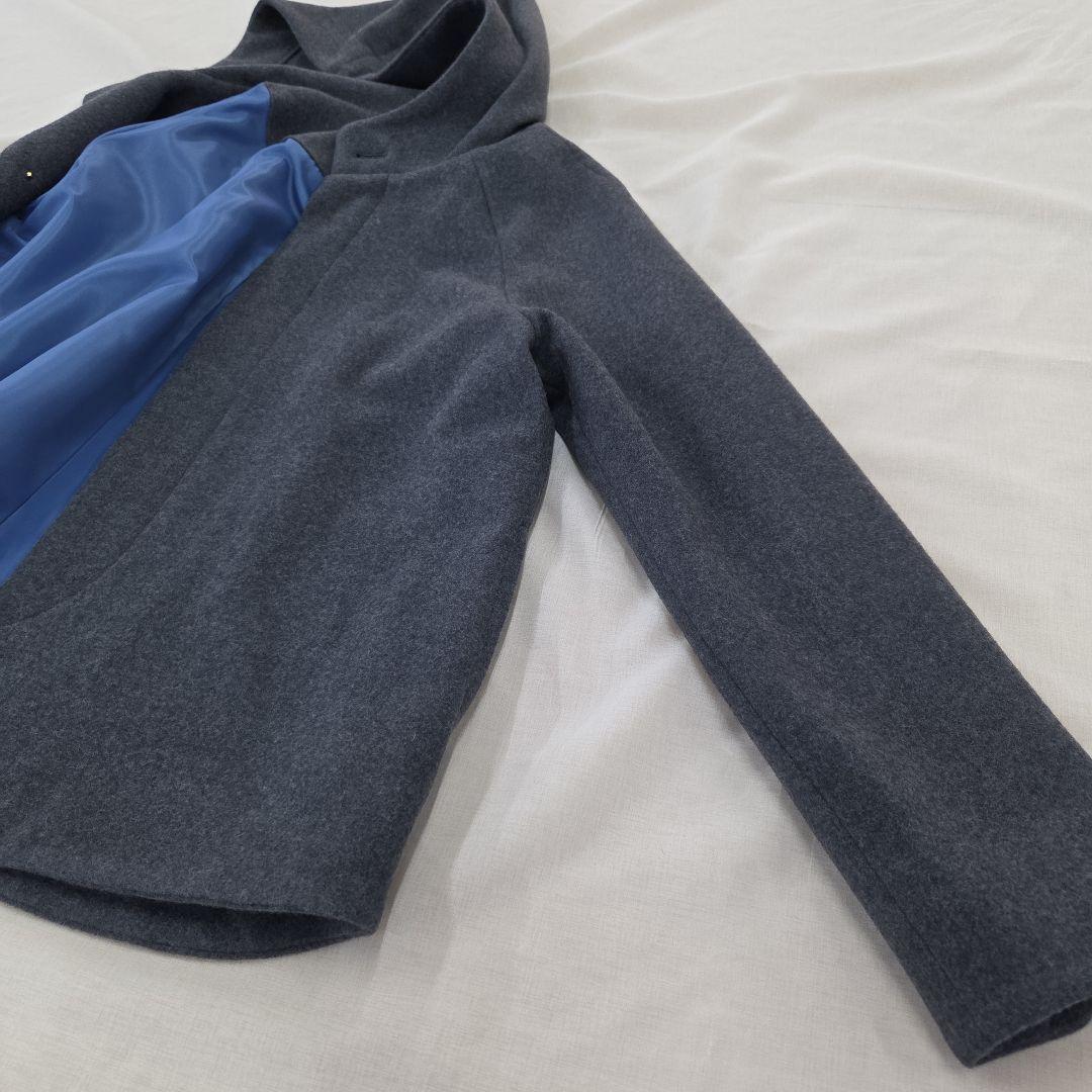 フード付きウールショートコート