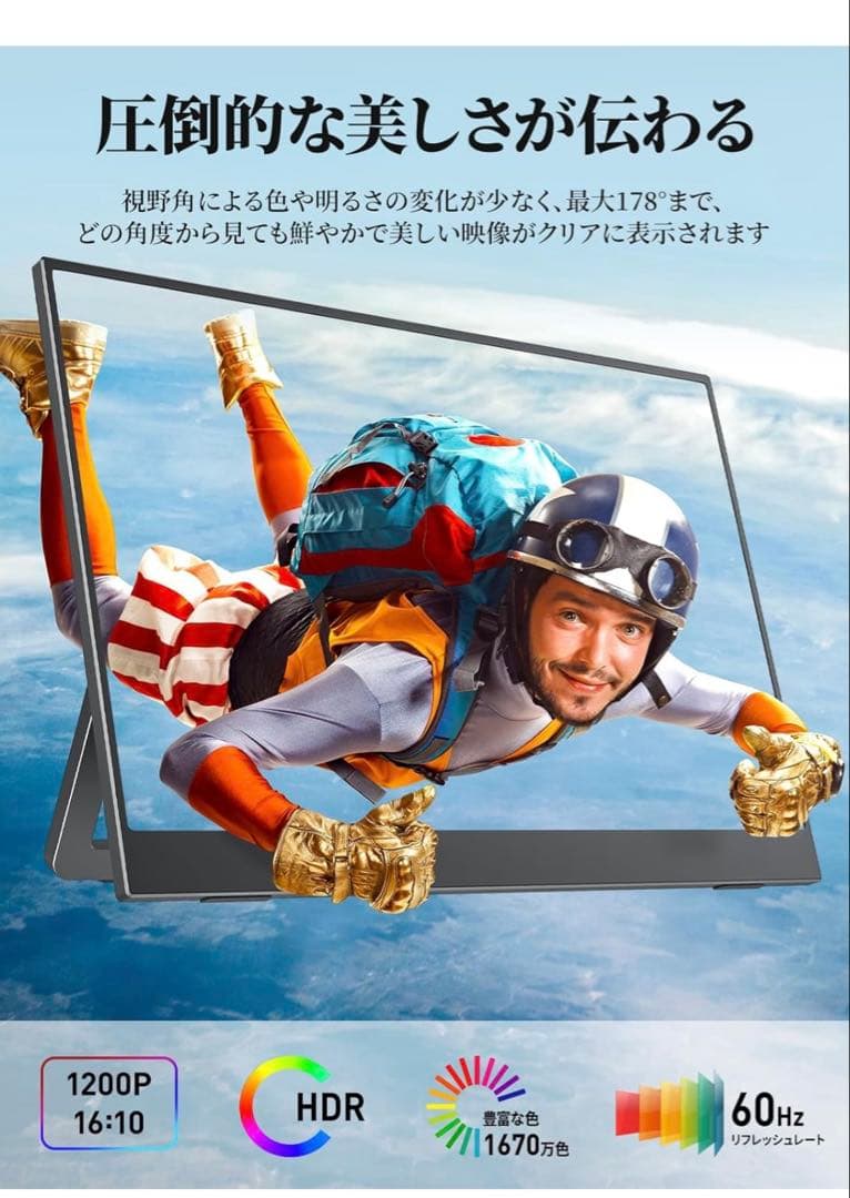 モバイルモニター モバイルディスプレイ 14インチ非光沢IPSパネル