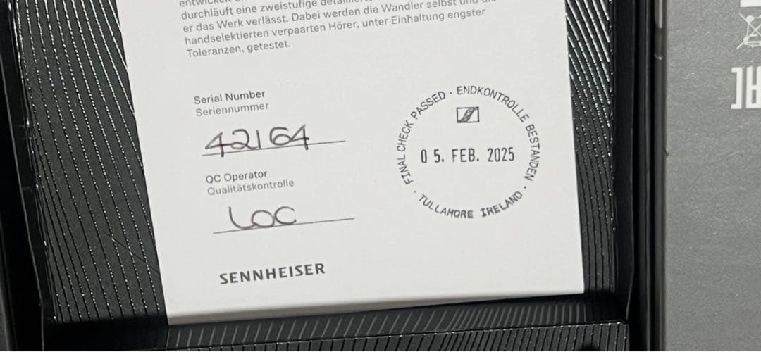 【極美品】Sennheiser ゼンハイザー IE 900 2025年製 有線