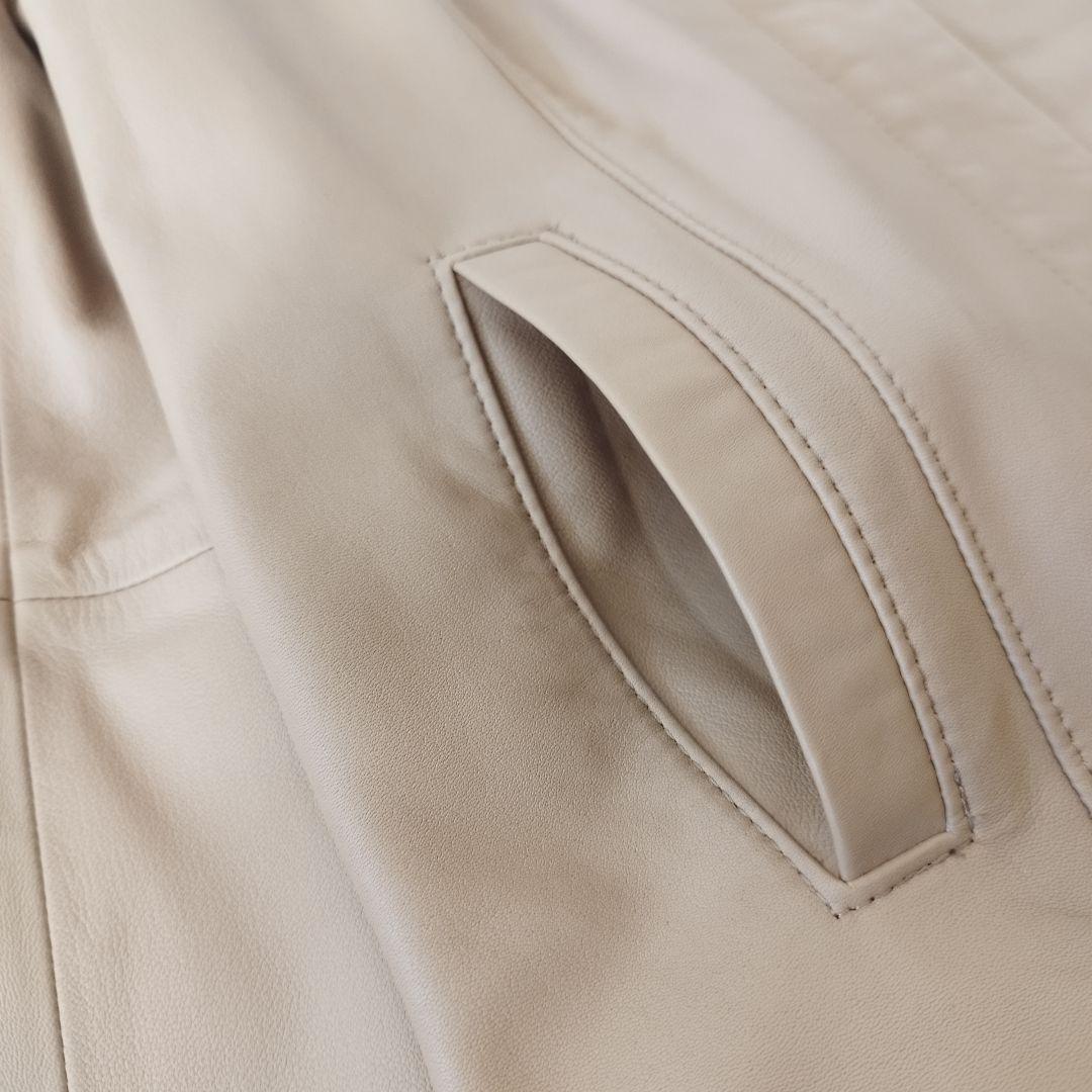 美品！ アンタイトル ライダースジャケット ラムレザー ノーカラー